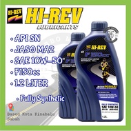 4T HI-REV LUBRICANTS FULLY SYNTHETIC SAE 10W-50 (1.2 LITER) RS150R ORIGINAL HI-REV MINYAK HITAM FULL