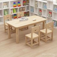Household Solid Wood Set Writable Training Class Combination Children's Table Chair Table Learning E