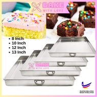 Aluminium Shallow Square Cake Mould Cake Tin (8/10/12/13 Inch) / Loyang Kek / Acuan Kek Empat Segi /
