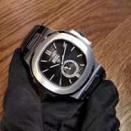 Pa3teke.Phili3ppee Moon Phase Black Plate Mechanical Men's Watch 5726A-001