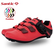 Santic รองเท้าปั่นจักรยานผู้ชายรองเท้าจักรยานถนนลื่นรองเท้าจักรยานระบายอากาศเริ่มต้นรองเท้าจักรยานสำหรับผู้หญิง WS20012