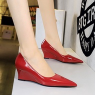 4 Colors High Heels Women's Shoes Single Shoes 6639 2 Stiletto Pointed Toe Slimmer Look All-Match Co