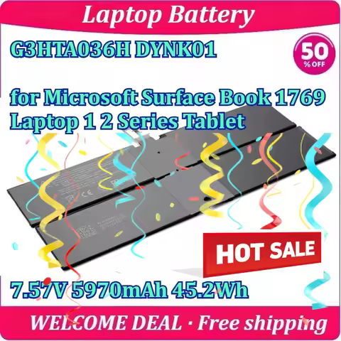 Laptop Battery New G3HTA036H DYNK01 for Microsoft Surface Book 1769 Laptop 1 2 Series Tablet 7.57V 5