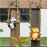 Outdoor Courtyard Balcony Garden Decoration Cartoon Animal Swing Pendant Gardening Landscape Decorat