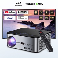 GOOJODOQ Wifi 8k โปรเจคเตอร์ Projector Full HD 1080p 12000 LM รองรับ Android ด้วยการซิงโครไนซ์หน้าจอ