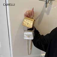 CAMELLI Crossbody Bags, PU Mini Shoulder Bag, Cute Versatile Simplicity Chain Handbag Lipstick