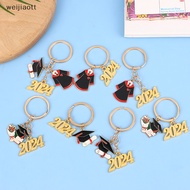 [weijiaott] Golden 2024 Graduation Ceremony Keyring Cute Graduation Cap Diploma Baccalaureate Gown Keychain Commemoration Keychain SG