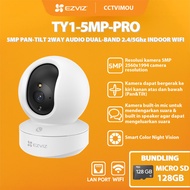 Ezviz TY1-5MP-PRO 5MP PAN-TILT 2WAY AUDIO DUAL-BAND 2.4/5GHZ INDOOR WIFI FREE MICRO SD 128GB