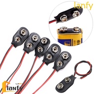 LANFY 10Pcs Battery Holder Clip, I / T Type Cable Snap on Battery Clip Connector, Battery Holder Bla