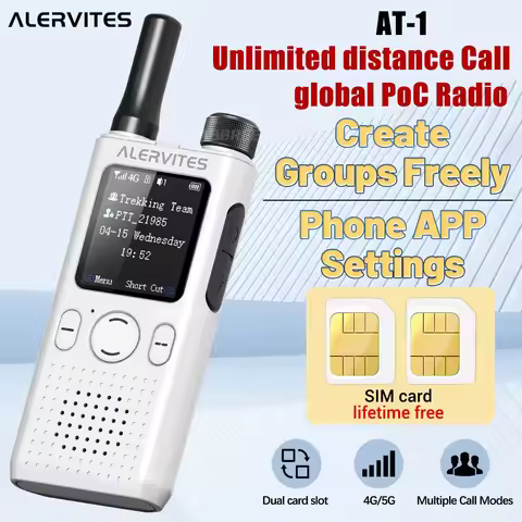 BAOFENG AT-1 POC Walkie Talkie Unlimited Distance Call Global Phone APP Connection Dual Card Slot AL