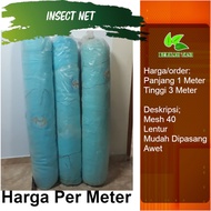 Insect Net Biru Lebar 3 Meter Mesh 40 Cap Berkah