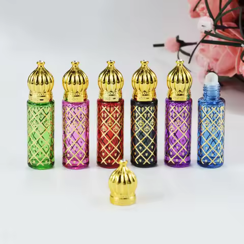 8ml Perfume Rolling Bead Bottles Electroplating Process Refillable Travel Use Portable Essential Oil