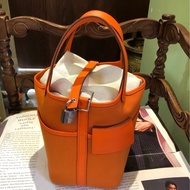 爱马仕 | 橘色Picotin 18 Cargo帆布拼皮菜篮子 B刻手提包