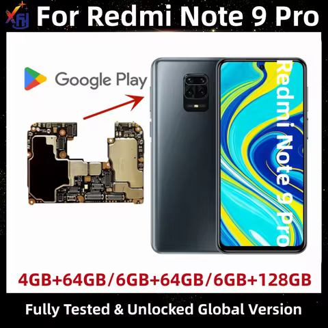 Motherboard for Xiaomi Redmi Note 9 Pro, Original Main Circuits Board, Unlocked Mainboard,64GB, 128G