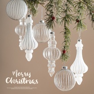 Ready Stock Fast Shipping 2025 New Style Christmas Decoration Nordic ins Wind Glass Christmas Ball C