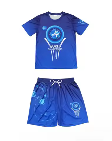 2026 New Men's Wrestling Sports Suit, Quick Drying Anti-wear T-shirt and Shorts, Breathable Training