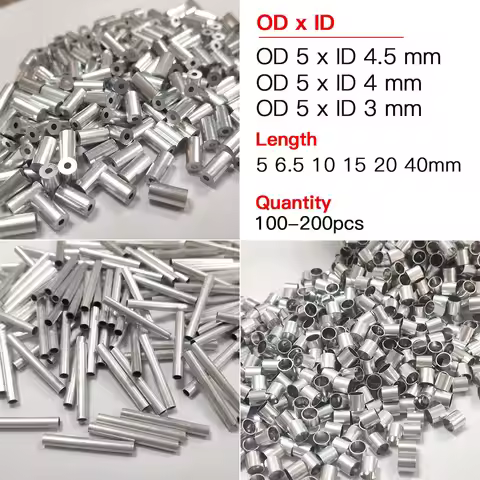 50-200pcs Aluminum tube OD 5mm alloy tube 5mm outer diameter pipe size 5x4.5 5x4 5x3 Aluminium hollo