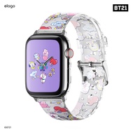 elago BT21 Clear Apple Watch Strap for All Apple Watch series 1 2 3 4  5 6 7 8 9 SE Ultra (38/40/41mm  42/44/45mm) สายนาฬิกา