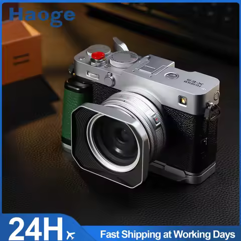 Haoge Squaret Metal Lens Hood for Fujifilm XF23mm F2.8 & Fuji XF27mmF2.8 R WR Lenses ,With Metal Cap