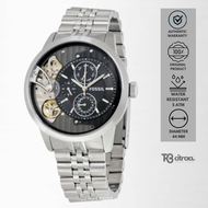 jam tangan Fossil automatic pria rantai analog Townsman Black Dial Stainless Steel Bracelet water resistant luxury Watch mewah elegant original ME1135