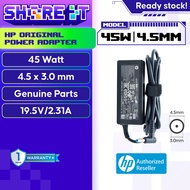 HP ORIGINAL ADAPTER 45W 19.5V-2.31A CONNECTOR: SMALL 4.5~3.0MM (RECTANGLE DESIGN)