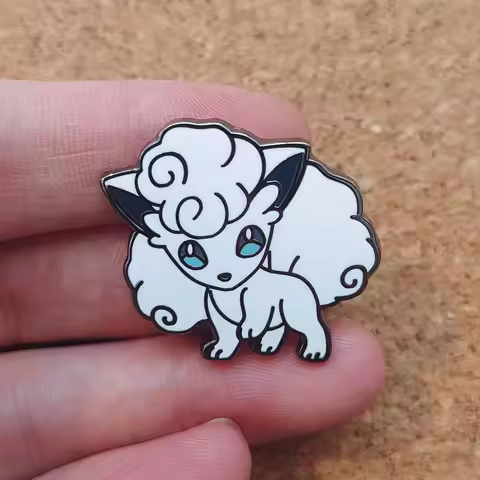 Pokemon White Vulpix Anime Brooch For Backpacks Enamel Pin Metal Brooch Pin For Women Badges Pin Bro