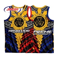 (JING01)【Free Custom】Triskelion Jersey Sando for Men Sublimation Tau Gamma Phi Triskelion Frat Shirt