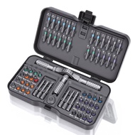 66-in-1 magnetic screwdriver set with detachable ratchet handle portable and compact repair tool kit