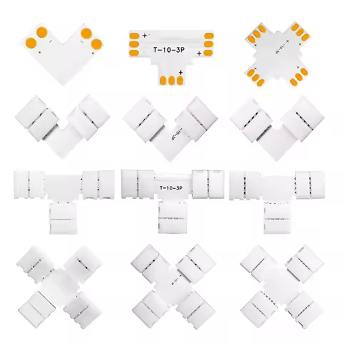 Free Soldering LED Strip Connector L T X Shape 2PIN 3PIN 4PIN 5PIN Corner Connect For 10mm WS2811 WS