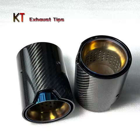 1 Pcs Car Modification M Logo Glossy M2 M3 M4 M5 Carbon Exhaust Tip Muffler Tailpipe For BMW E46 E90