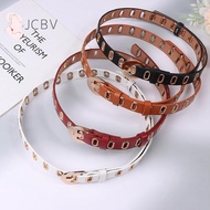 [JCBV] New Grunge Women Belt Adjustable Hole Grunge Punk Belts For Women Alloy Pin Bule PU Leather B
