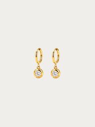 MINIMALIST LAB Titanium Muse Diamond Core Earrings Anting Huggie CZ
