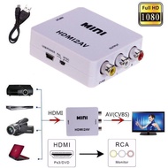 GENNIQ ตัวแปลง HDMI to AV Converter HD / HDMI to RCA มาพร้อมสายจ่ายไฟ USB แปลงสัญญาณภาพและเสียงทีวีจากHDMI 1080P เป็น AV