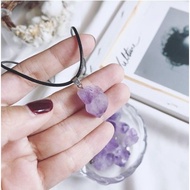 【CRYSTAL CORNER】DIY Amethyst Necklace _ Amethyst Crystal Pendant _ Original Amethyst Stone Pendant N
