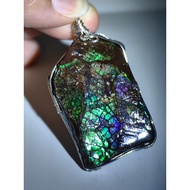 Natural Stone Ammonite Gemstone Pendant 天然斑彩原石