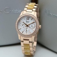 JAM TANGAN WANITA ALEXANDRE CHRISTIE AC2463 CEWEK ROSE GOLD WHITE