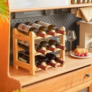 [in stock] Wine rack, wine shelf, solid wood home desktop decoration display rack, multi-bottle grid