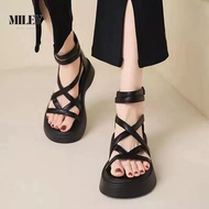 Miley Shoes Women's Warrior Sandals with Cross Straps - Women's Warrior Sandals with 4 Inch High Hee