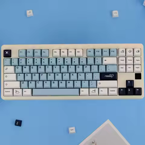 GMK Flowing Cloud Keycaps, 129 Keys PBT Keycaps Cherry Profile DYE-SUB Personalized GMK Keycaps For 