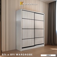 Almari Baju 6 Kaki 8 Kaki 6ft 8ft Wardrobe Cupboard Cabinet Kabinet Baju Furniture Perabot Murah