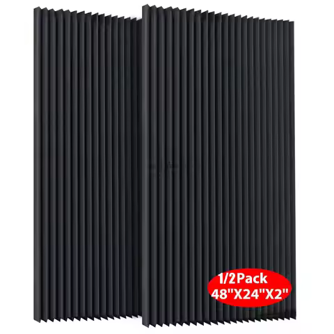 MAKEFRIEND 1/2Pcs 120x60x5cm Studio Acoustic Foam Wedge Tiles High Density Sound Absorption Noise In
