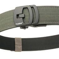 TUSHI Brand 3.8 Casual Outdoor EDC Dual Use Tactical Training Men's Buckle Belt Thickened Hardened D