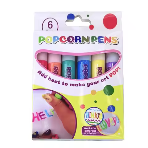 Diy Bubble Popcorn Painting Pen Magic 6-Color Bubble Pen 3d Art Pen Children'S Painting Coloring Cre
