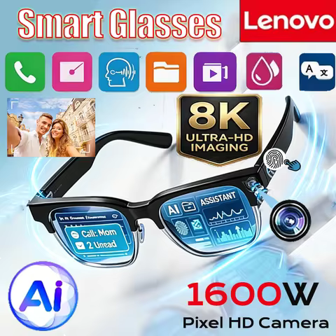 Lenovo 8K 1600MP AI Smart Glasses AI Translation HD Hands-Free Calling 2027 New AI Chat Logging Musi