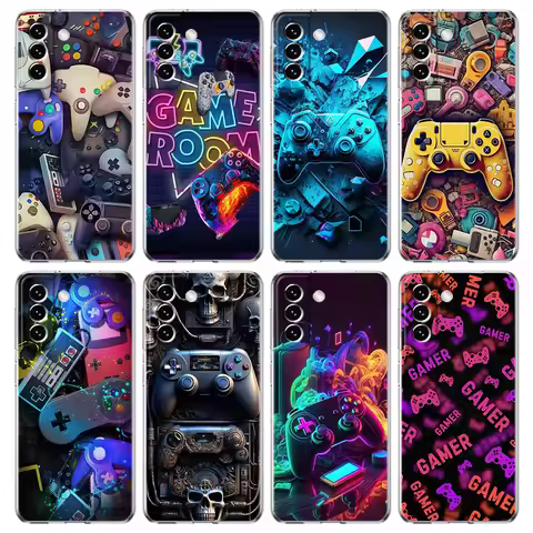Game Controller Graphic Transparent Cover for Samsung Galaxy S24 S23 S22 S20 S21 FE Ultra S24 S23 S1
