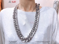 สร้อยคอ Big เงิน 20มิล สแตนเลสแท้100% stainless 316l สร้อยคอโซ่ Hiphop necklace originallution