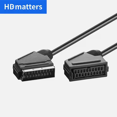 Scart Extension Cable 21-PIN Euro Scart male to Scart Female Cord Extension Scart male to Scart Sock