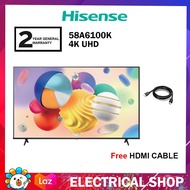 Hisense 58" 4K UHD Smart TV A6100K Series 58A6100K Television Replace 58A6100H (FREE HDMI CABLE)