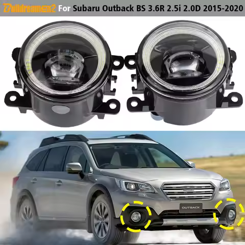 2 X 30W Car H11 Front LED Lens Fog Light Angel Eye DRL Daytime Running Lamp 12V For Subaru Outback B