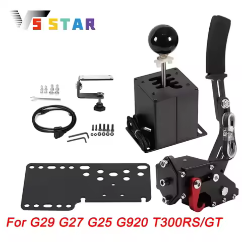 Stainless + Aluminum PC USB Simulator Shifter 64 Bit 6+R Handbrake For Thrustmaster T300 T500 Logite